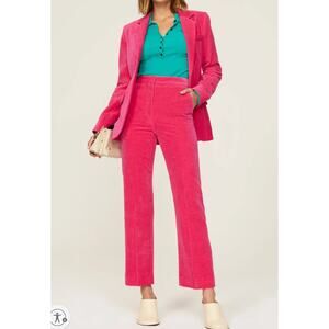Callas Trousers Stella Velvet Feel High Waist Pants Hot Pink  Fuschia Size 36 XS
